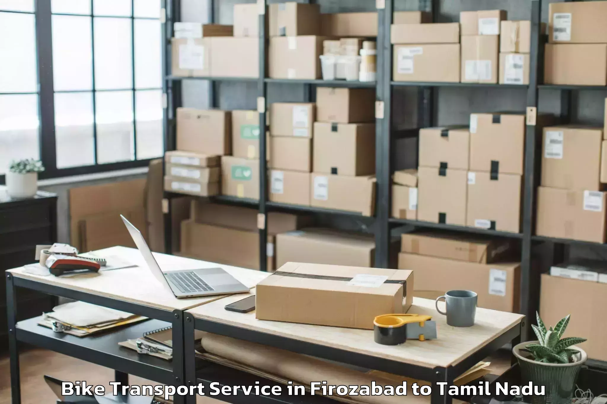 Efficient Firozabad to Kamarajar Port Bike Transport